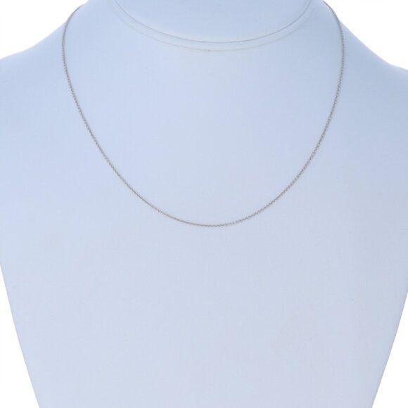 White Gold Cable Chain Necklace 16" 14k - Picture 2 of 4